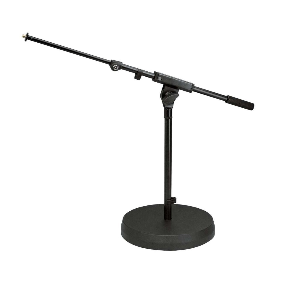 Konig & Meyer 25960-300-55 Low profile round-base mic stand with telescopic boom arm