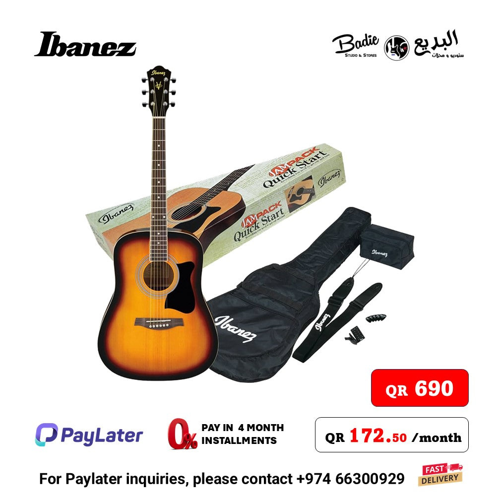 Ibanez V50NJP-OVS Jampack Series Acoustic Guitar Package - Open