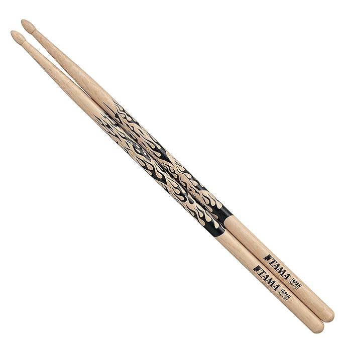 Tama 7A-F Rhythmic Fire Japanese Oak 7A Wood Tip Drumstick