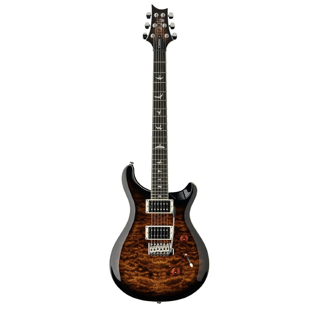 PRS SE Custom 24 CU44QQEIBBG Quilt Electric Guitar Black Gold Burst Finish - Includes PRS Gig Bag