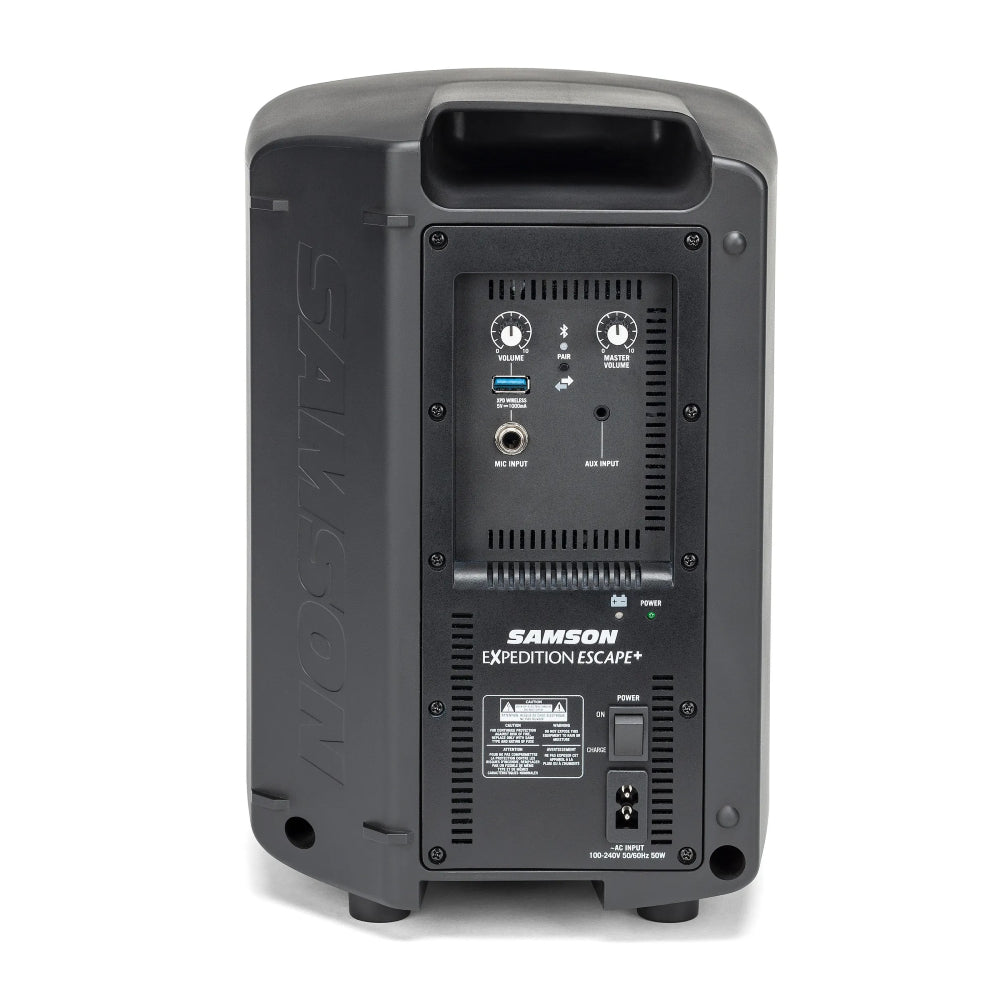 Samson Expedition Escape+ 50W Portable PA System with 6" Woofer, 1" Tweeter, 2-channel Mixer, Mic/Aux Inputs, and Bluetooth Audio Streaming