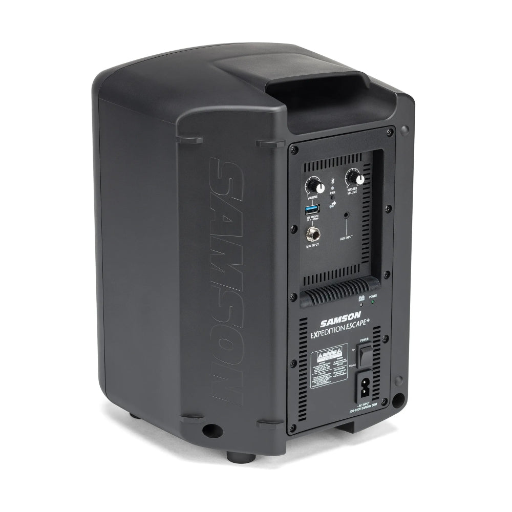 Samson Expedition Escape+ 50W Portable PA System with 6" Woofer, 1" Tweeter, 2-channel Mixer, Mic/Aux Inputs, and Bluetooth Audio Streaming