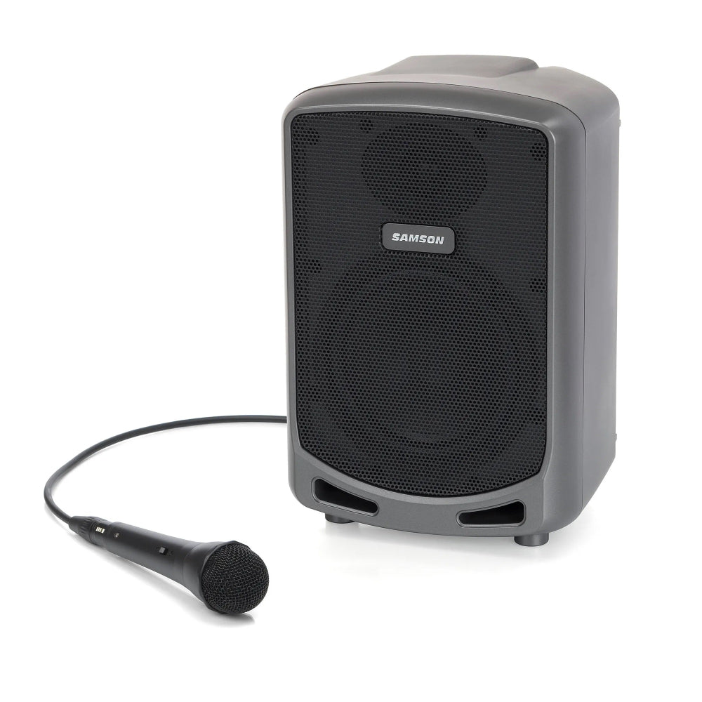 Samson Expedition Express+ 75W, 1 x 6" Rechargeable Portable PA with 3-channel Mixer, Wired Handheld Microphone, and Bluetooth Streaming
