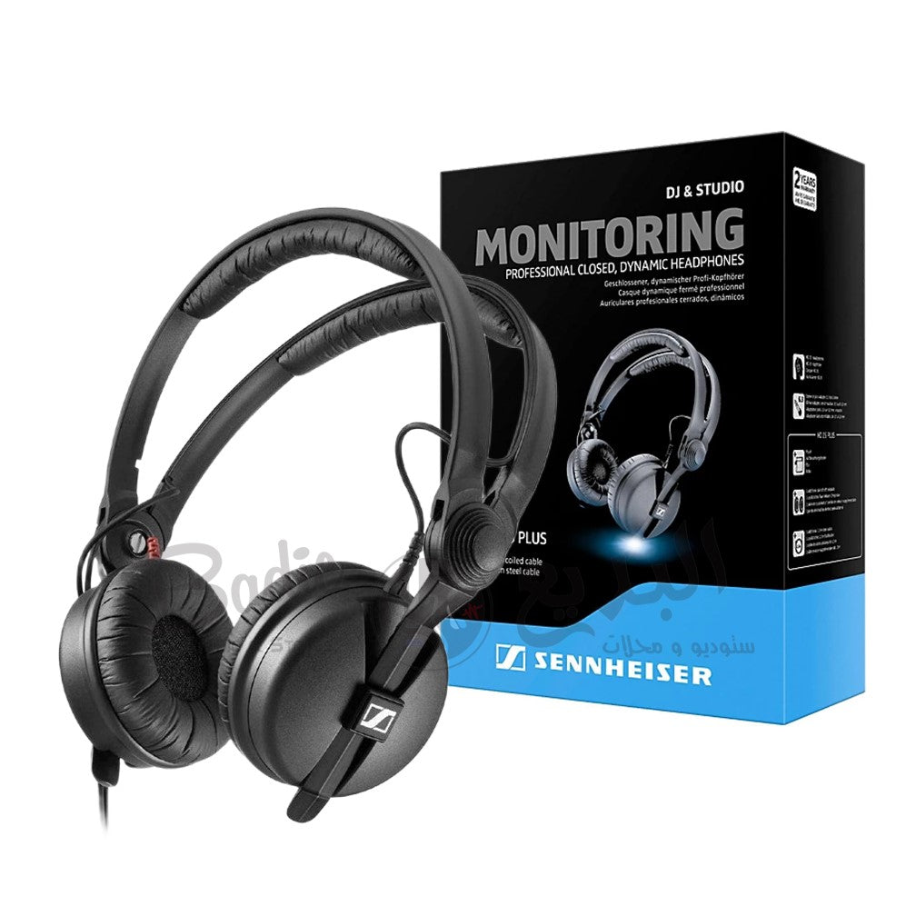 Sennheiser HD 25 PLUS On Ear Closed Back Monitoring / DJ Headphones/ Included Extra : 1 Pouch, 1 additional pair of soft earpads, 1 additional 1.5m straight cable