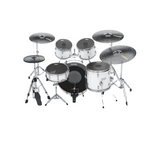Evans dB One Low Volume Cymbal and Drumhead Set 9-piece Mesh Drumhead and Perforated Stainless Alloy Cymbal Set with 10", 12", 16", 22" Heads, 14-inch Snare Head, Hi-hats, 2x Crashes, and Ride Cymbal