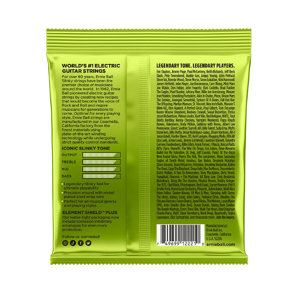Ernie Ball 2221 Regular Slinky Nickel Wound Electric Guitar Strings, Gauge 10-46