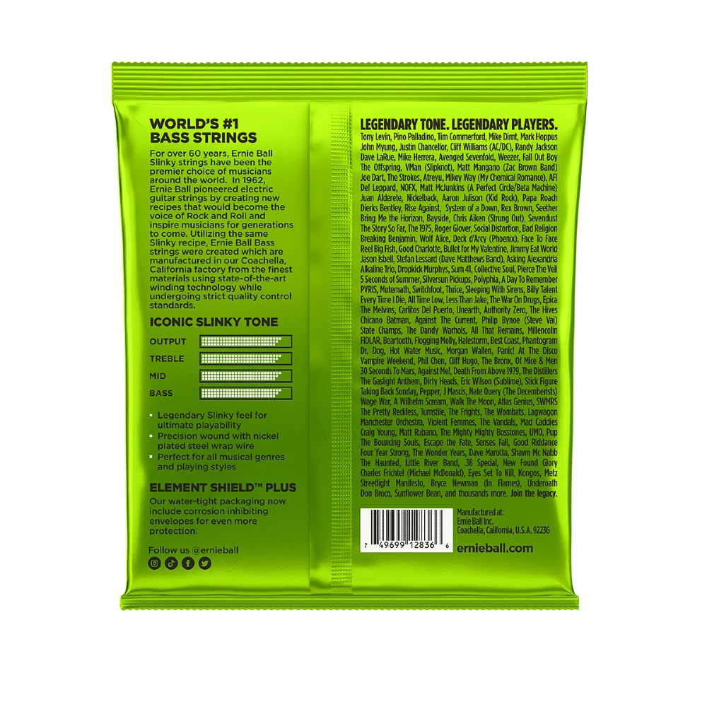Ernie Ball 2836 Regular Slinky Nickel Wound 5 String Electric Bass Guitar Strings - Gauge 45-130