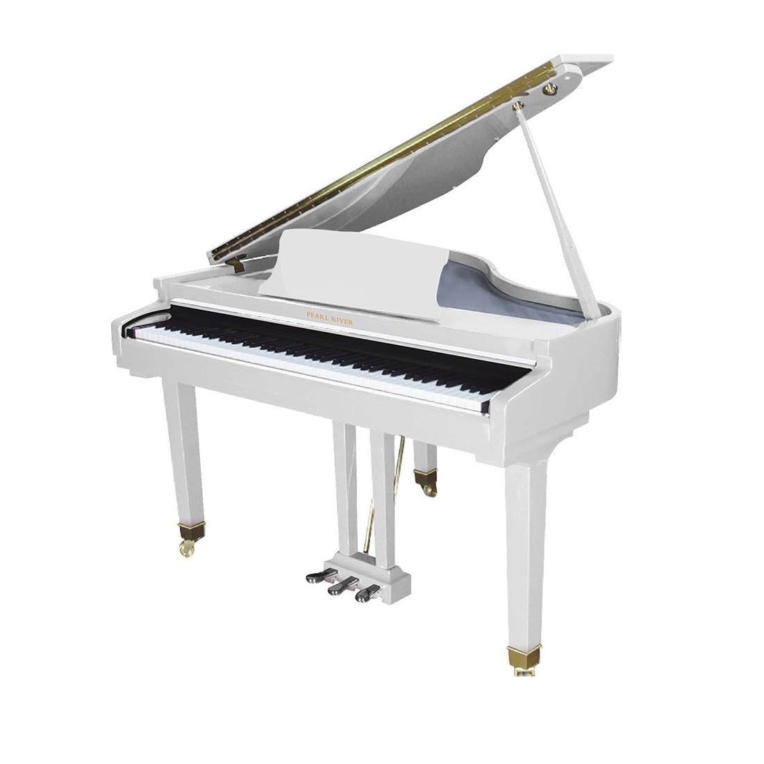 Pearl River GP1100 Concert Series Digital Grand 88-Keys Digital Piano - White With Piano Bench