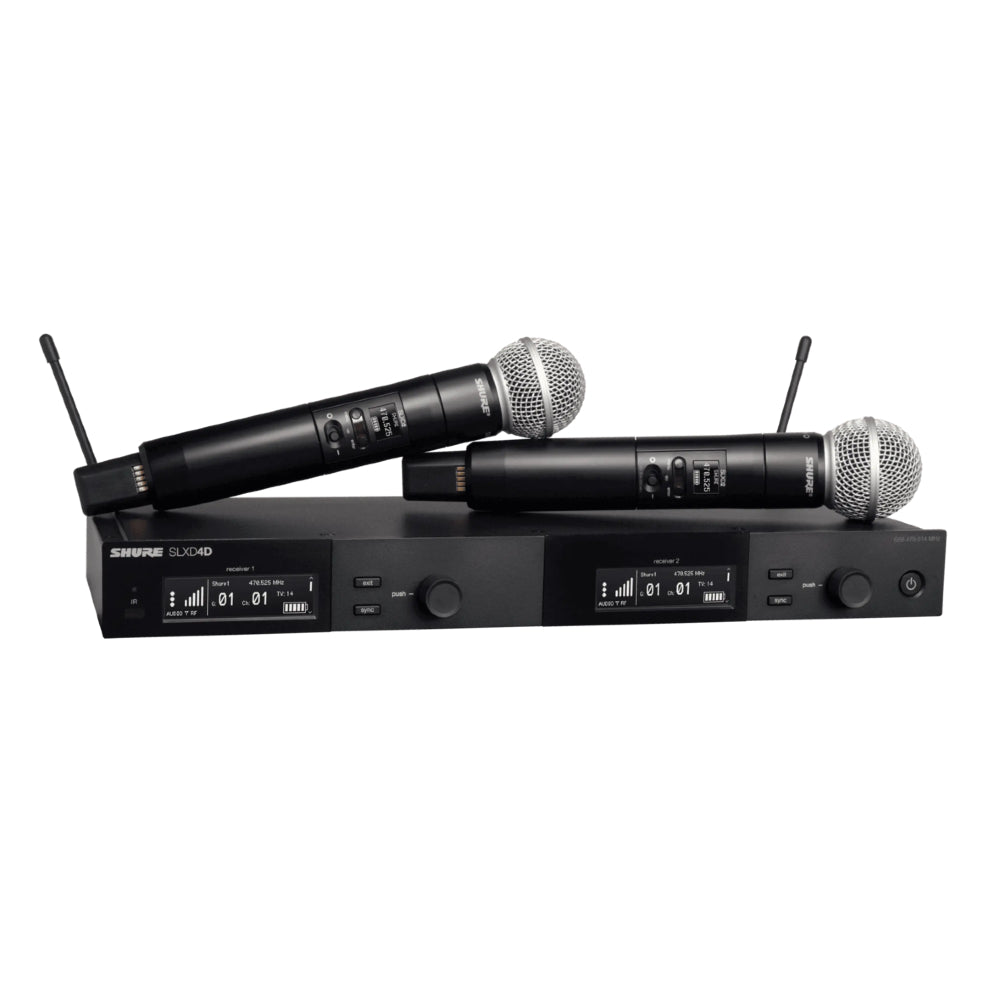 Shure SLXD24D/SM58 Dual Wireless System with 2 SLXD2/58 Handheld Transmitters -G59 (470–514 MHz)