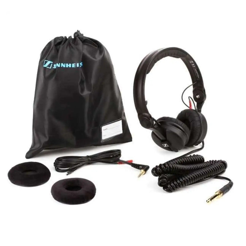 Sennheiser HD 25 PLUS On Ear Closed Back Monitoring / DJ Headphones/ Included Extra : 1 Pouch, 1 additional pair of soft earpads, 1 additional 1.5m straight cable