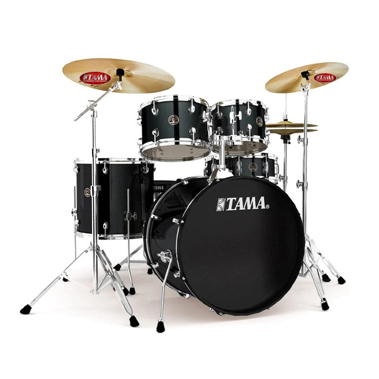 Tama Rhythm Mate RM52KH6C-BK Black 5-piece complete kit with 22" bass drum - with cymbals set and Hardware