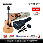 Ibanez V50NJP-OPN Jampack Series 41" Inch Dreadnought body Acoustic Guitar Package - Open Pore Natural
