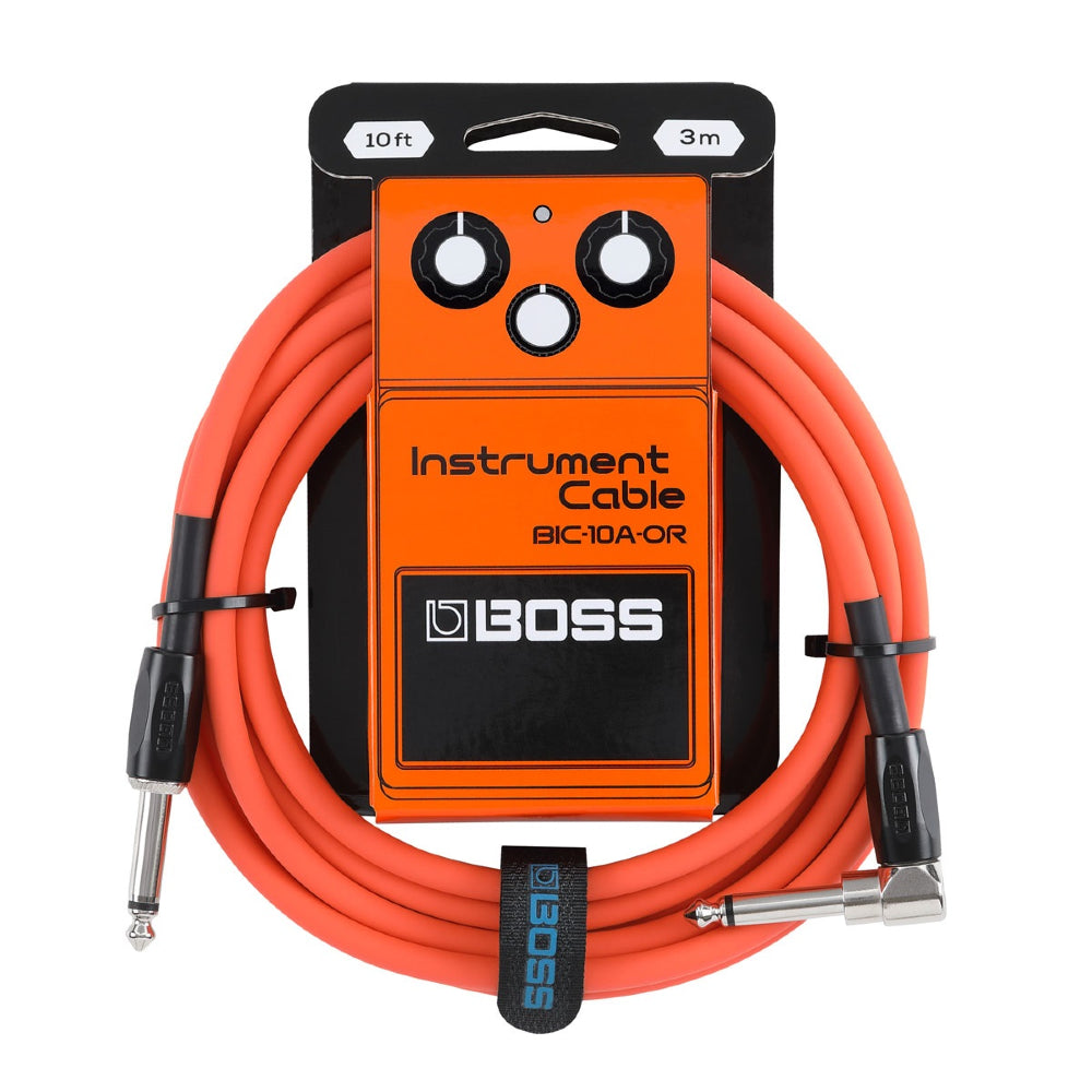 Boss BIC-10A-OR Orange Straight to Right Angle 3 Meter Instrument Cable