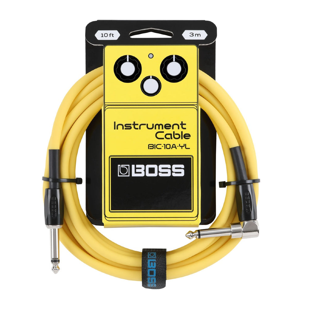 Boss BIC-10A-YL Yellow Straight to Right Angle 3 Meter Instrument Cable