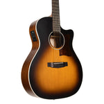 Cort GA1E-OPSB Electro Acoustic Guitar, Open Pore Sunburst