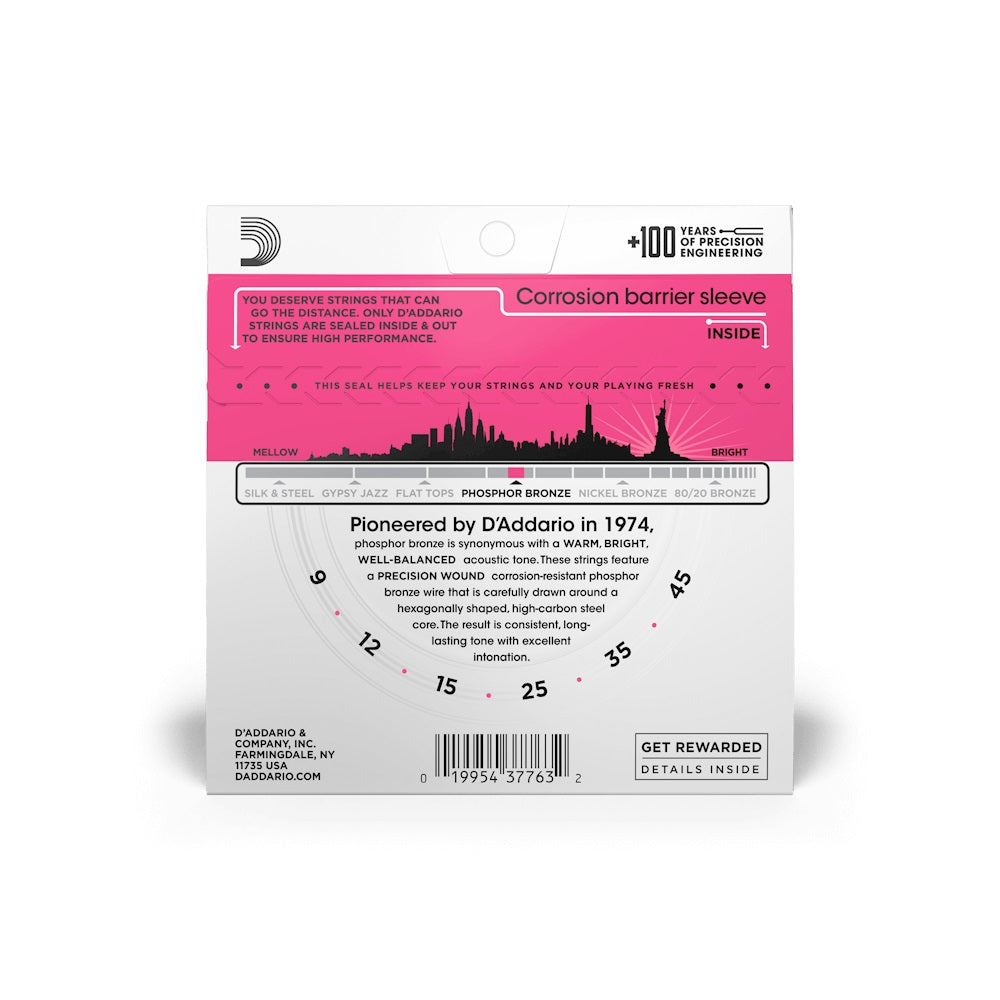 D'Addario EJ23 Phosphor Bronze Acoustic Guitar Strings - .009-.045 Super Light