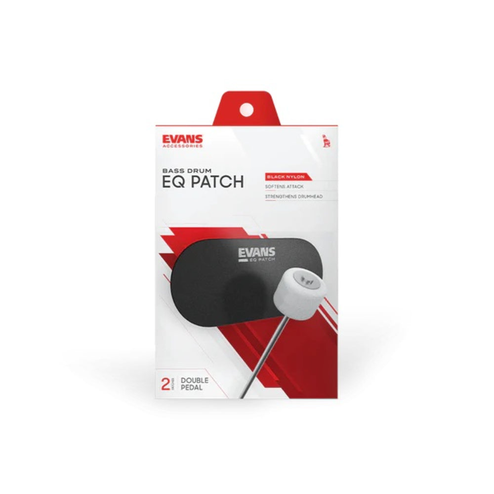 Evans EQPB2 EQ Patch black non-slip flexible nylon bass drum patch for double-pedals
