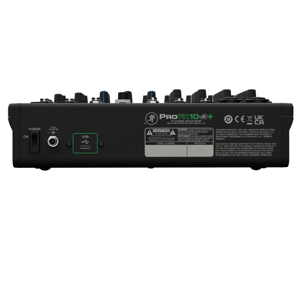Mackie ProFX10v3+ 10-channel Mixer 2-in/4-out USB-C Audio Interface, Effects, and Bluetooth