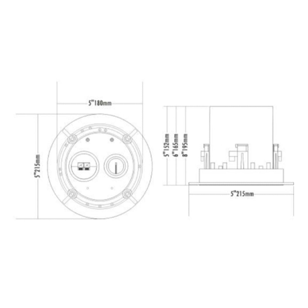 itc T-205CW 5-Inch PA Ceiling ABS Speaker 100V (5W-10W-20W)