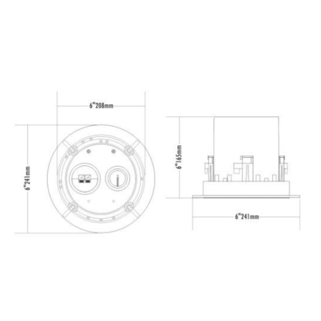 itc T-206CW 6-Inch PA Ceiling ABS Speaker 100V (7.5W, 15W, 30W)
