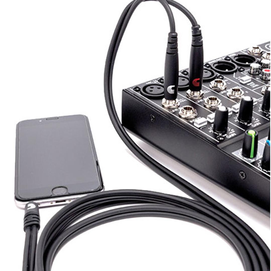Planet Waves PW-MPTS-06 Stereo 3.5mm Male to Dual 1/4" Male Audio Cable (6')