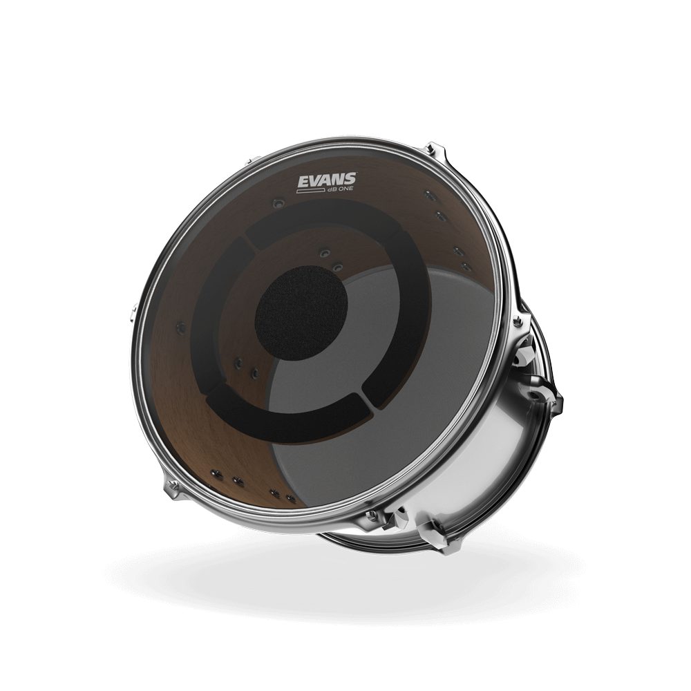 Evans dB One Low Volume Cymbal and Drumhead Set 9-piece Mesh Drumhead and Perforated Stainless Alloy Cymbal Set with 10", 12", 16", 22" Heads, 14-inch Snare Head, Hi-hats, 2x Crashes, and Ride Cymbal