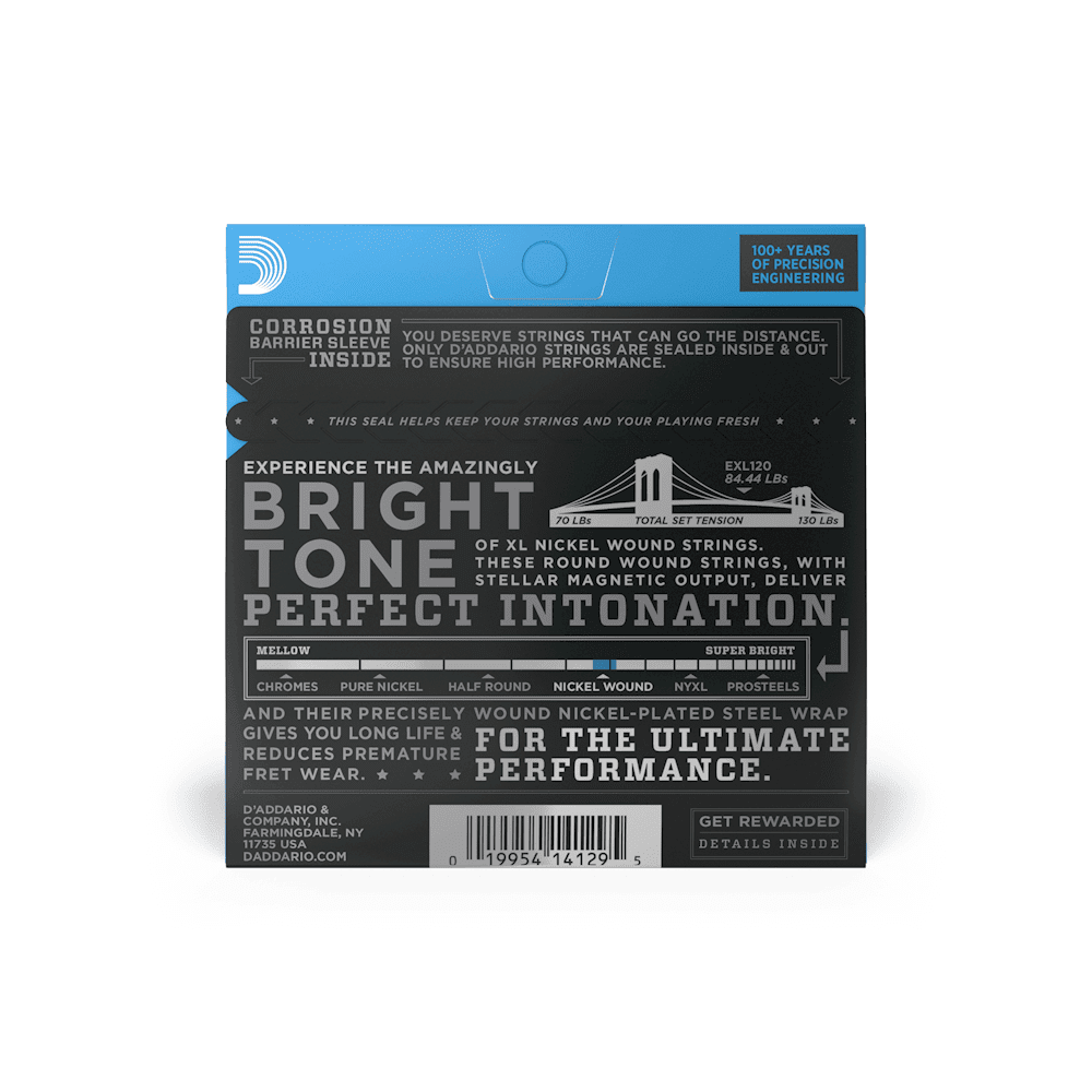 D'Addario EXL120 XL Nickel Wound Electric Guitar Strings - .009-.042 Super Light