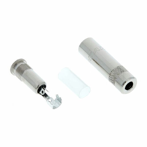 REAN NYS240 3.5mm Female Stereo Jack with Nickel Contact-Plating (for Cables up to 4mm)