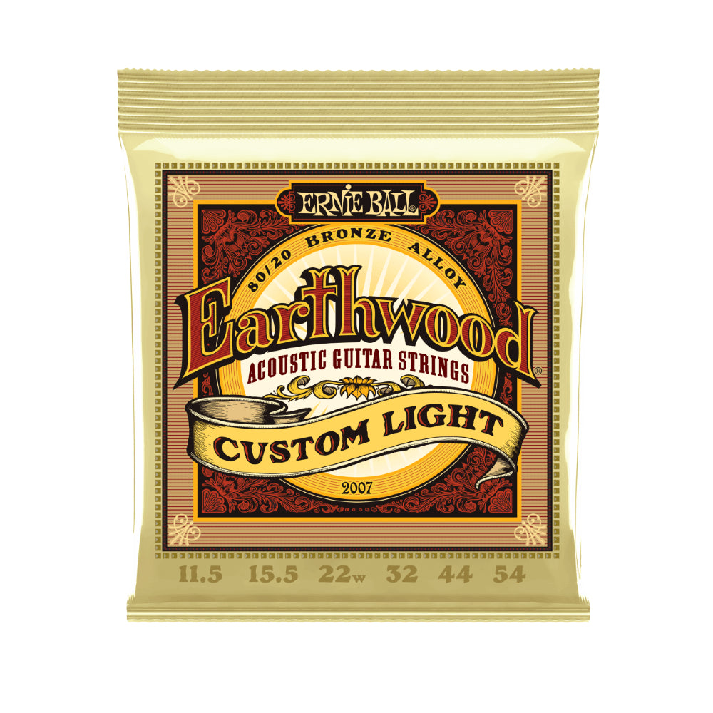Ernie Ball 2007 Earthwood 80/20 Bronze Alloy Custom Light Acoustic Strings - Gauge 11.5-54