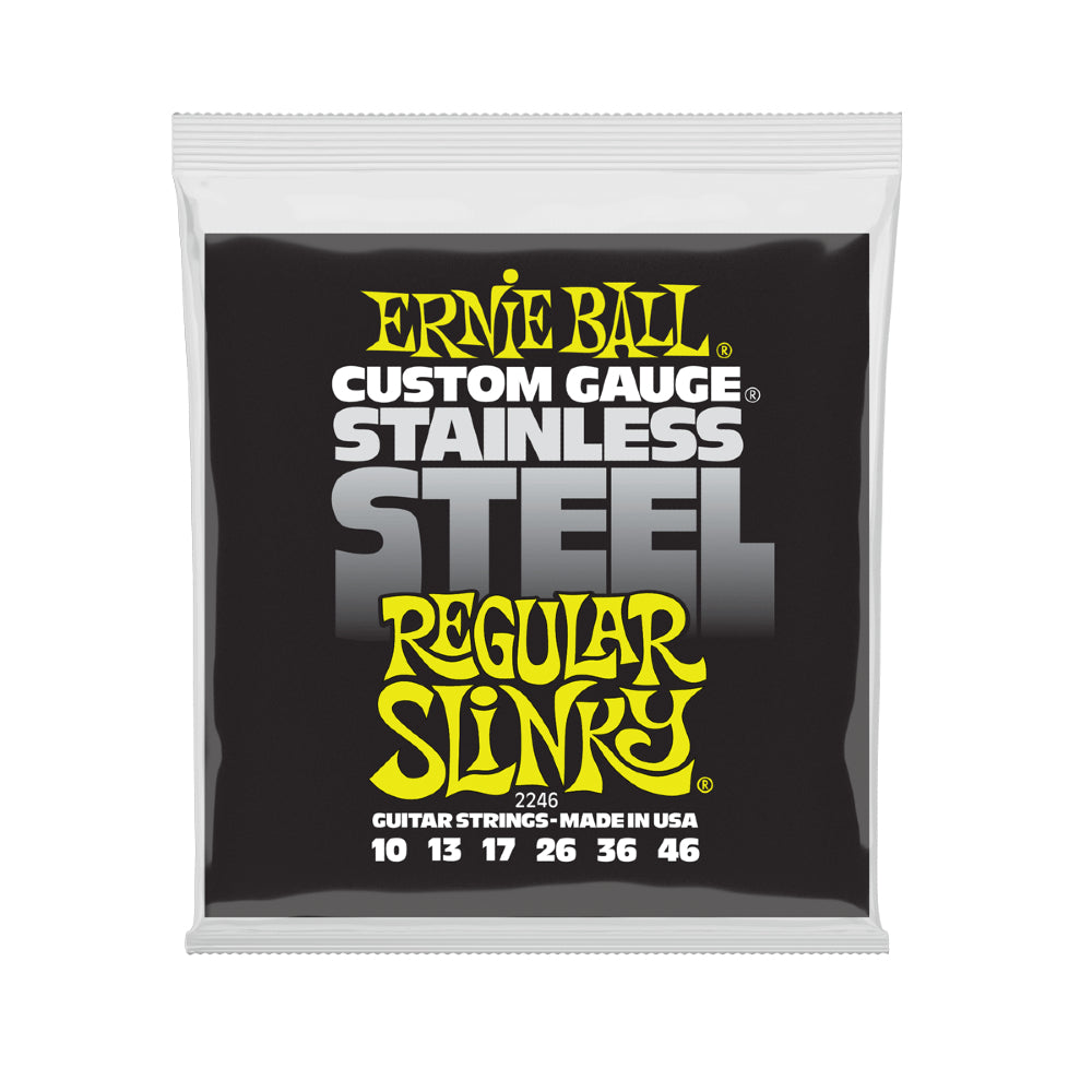 Ernie Ball 2246 Regular Slinky Stainless Steel Wound Electric Guitar Strings - Gauge 10-46