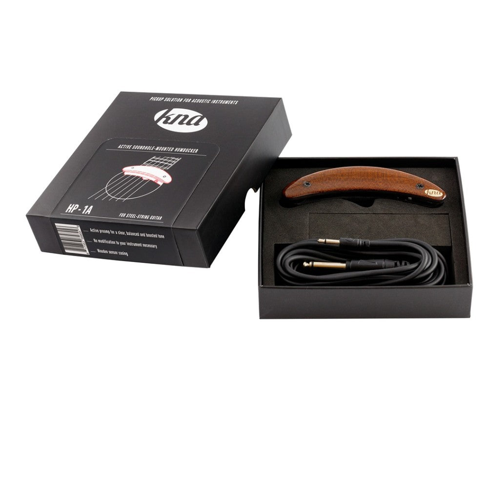 KNA HP-1A Humbucking, soundhole-mounted design with active electronics for steel-string guitar pickup KNA HP-1A Humbucking, soundhole-mounted design with active electronics for steel-string guitar pickup