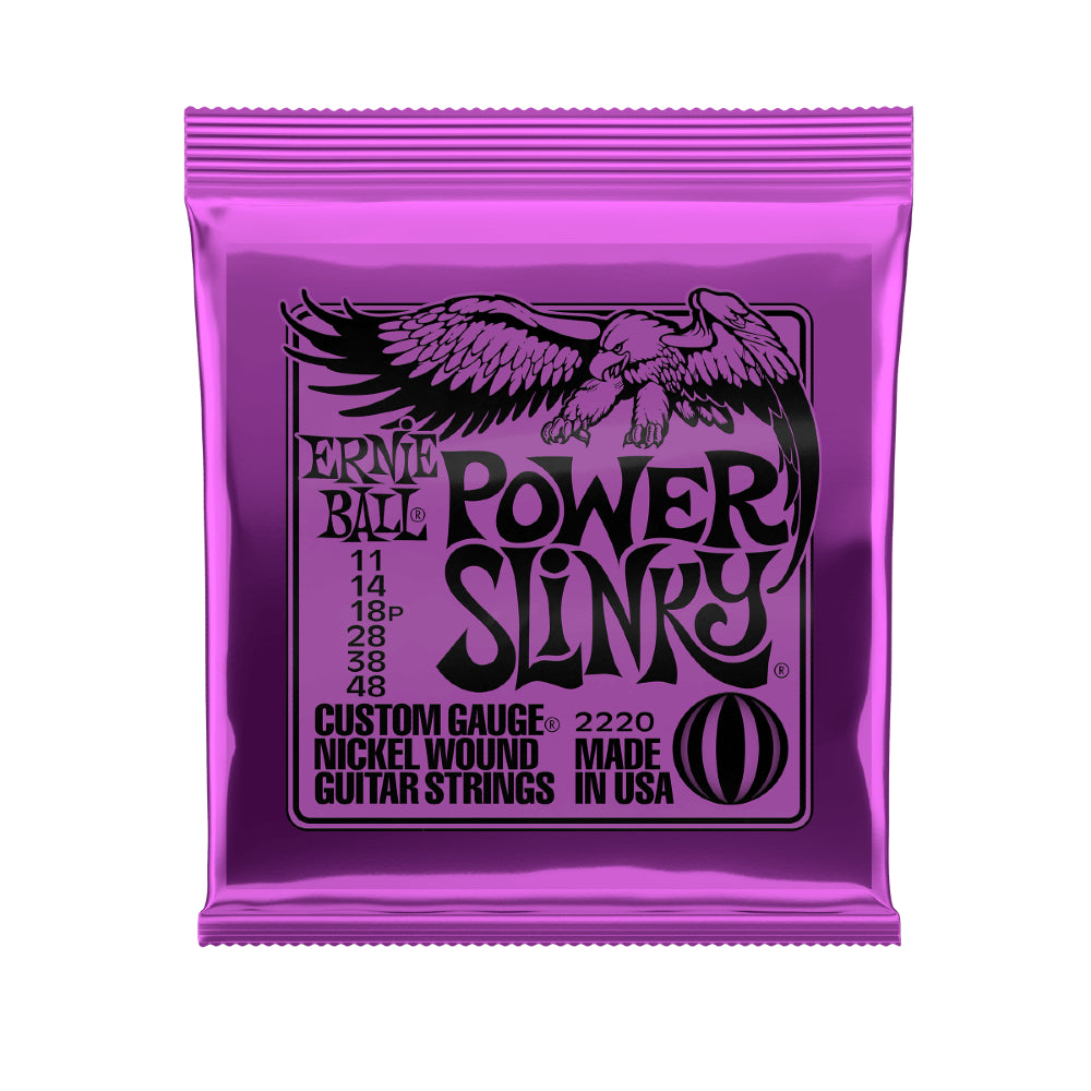 Ernie Ball 2220 Power Slinky Nickel Electric Guitar Strings, Gauge 11-48