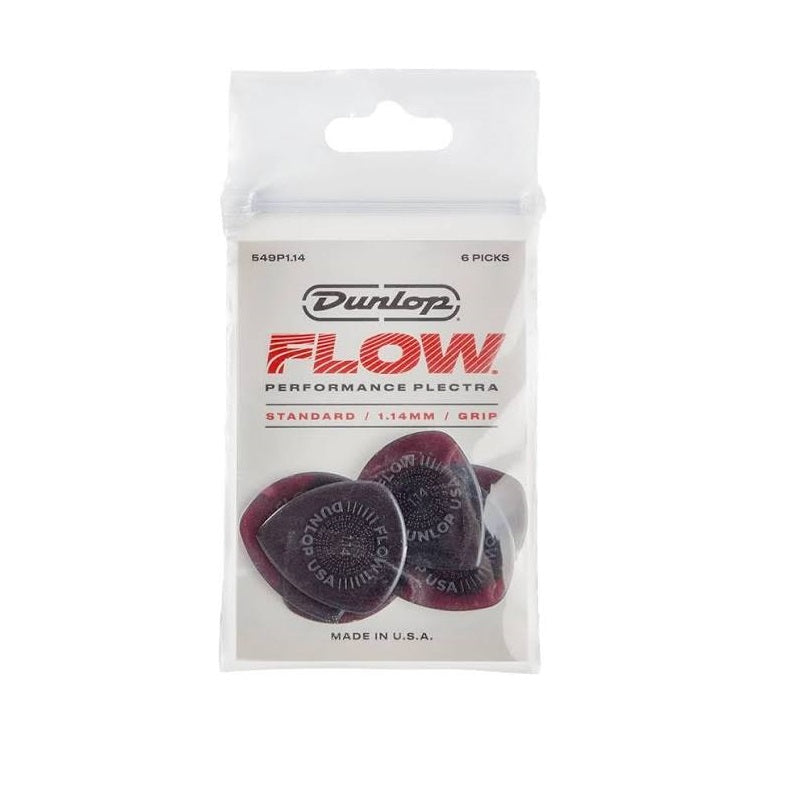 Dunlop 549P1.14 Flow Standard Grip - 1.14mm Picks 6 Piece