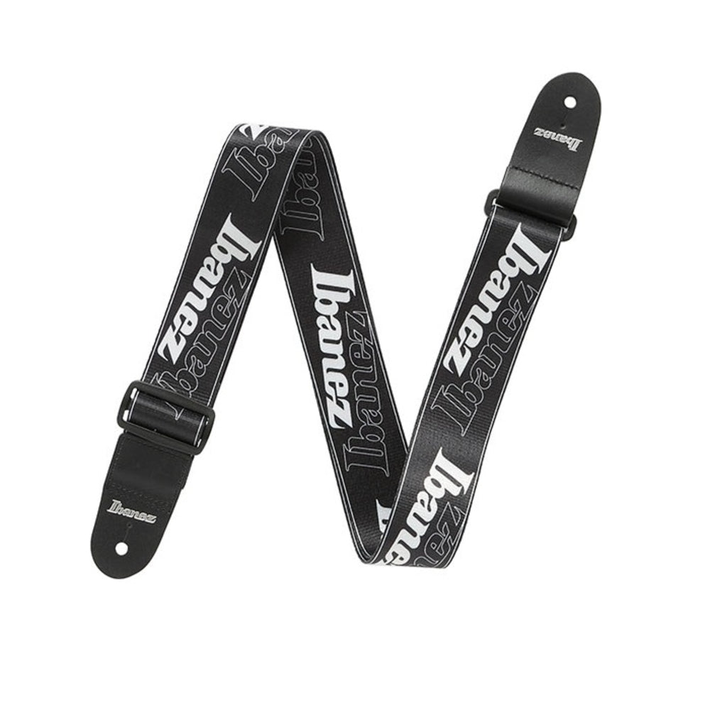 Ibanez GSD50-P6Guitar Strap White With Ibanez Black Logo