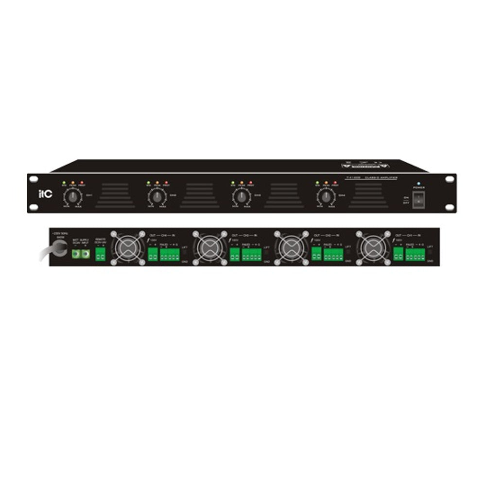 itc T-4500D 4-Channel Class-D Power 100V Amplifier 4x500W itc T-4500D 4-Channel Class-D Power 100V Amplifier 4x500W