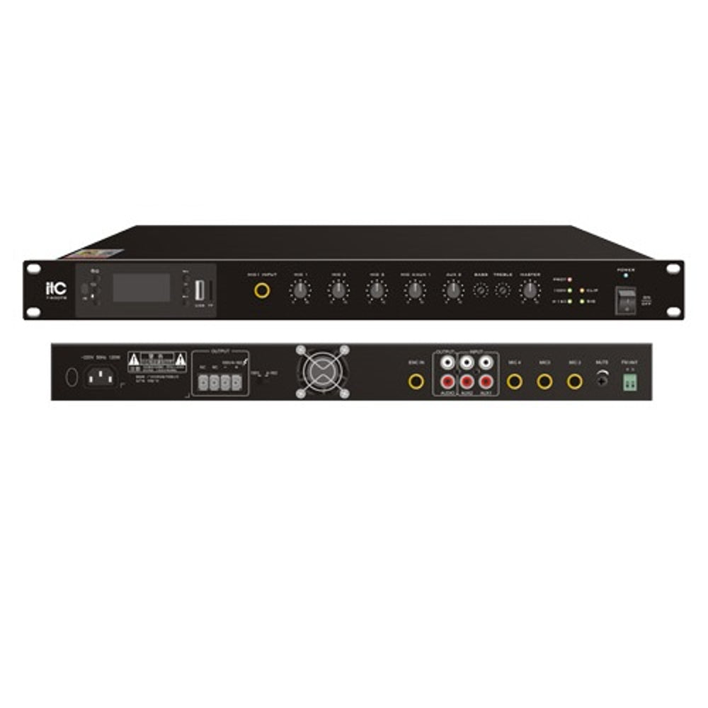itc T-500DTB Mixer Amplifier 500watts /100v with MP3/Tuner/Bluetooth (Phone Jack Mic Input ) itc T-500DTB Mixer Amplifier 500watts /100v with MP3/Tuner/Bluetooth (Phone Jack Mic Input )