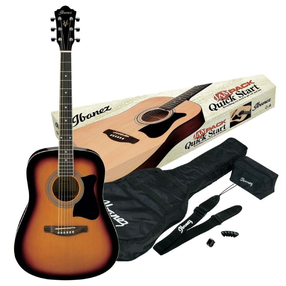 Ibanez V50NJP-OVS Jampack Series Acoustic Guitar Package - Open Pore Vintage Sunburst