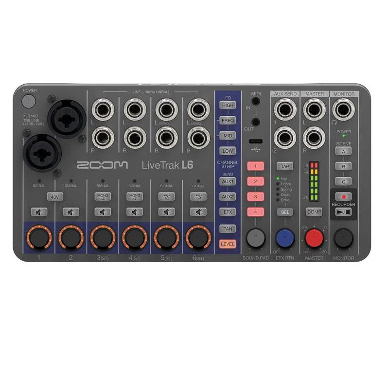 Zoom LiveTrak L-6 Portable 6-Channel Digital Mixer and Multitrack Recorder