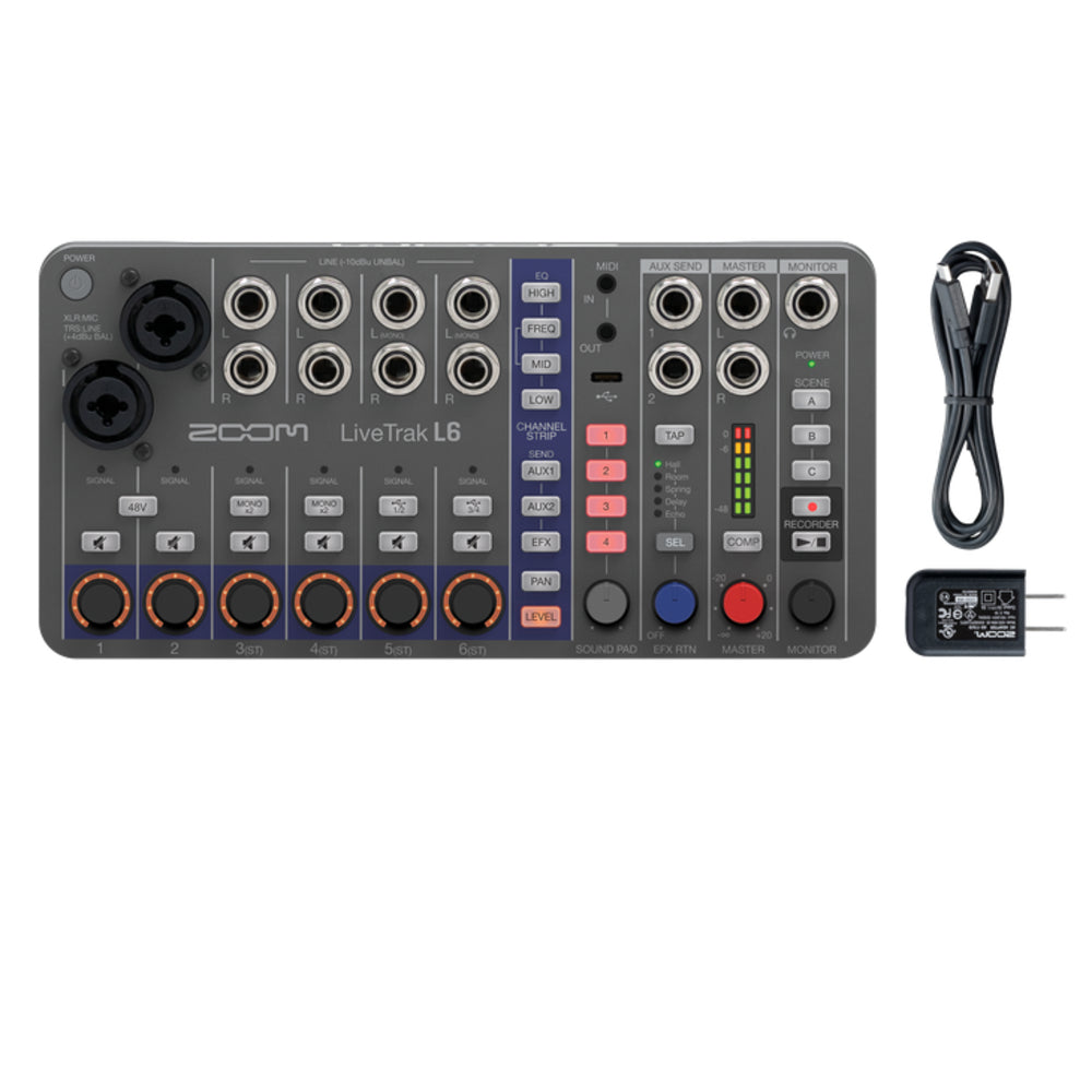 Zoom LiveTrak L-6 Portable 6-Channel Digital Mixer and Multitrack Recorder