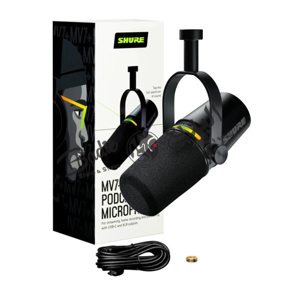 Shure MV7+ Podcast XLR/USB Microphone (Black) - Note: Microphone Cable Sold Separately