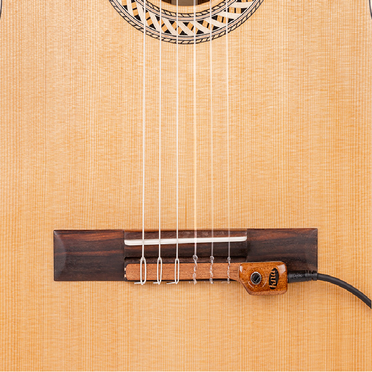 KNA NG-2 Portable bridge-mounted piezo with volume control for nylon-string guitar pickup KNA NG-2 Portable bridge-mounted piezo with volume control for nylon-string guitar pickup