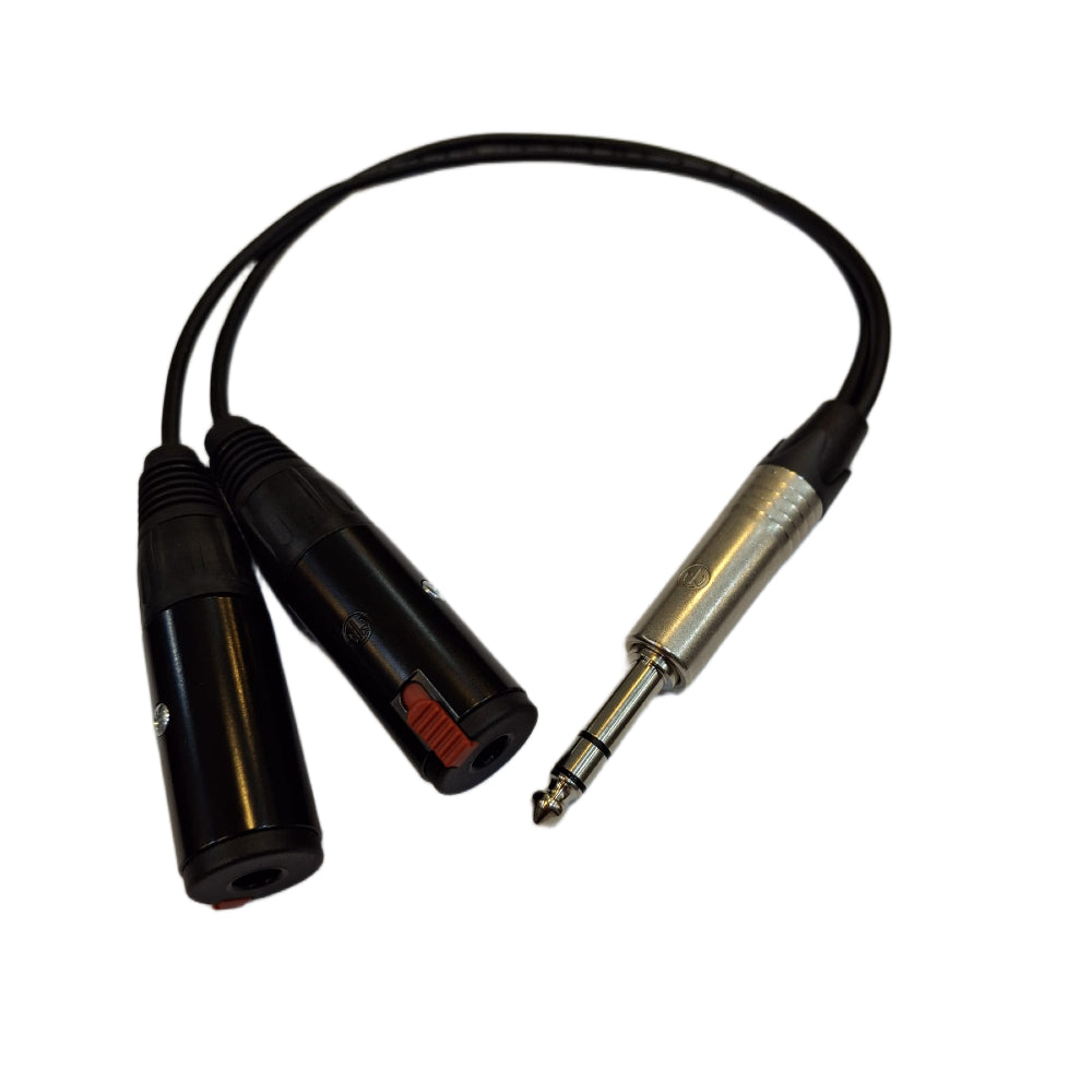 Van Damme V01TRSYNJ3/20CM20cm Pro Grade Classic XKE Cable With 1/4 TRS to Dual 1/4 Female Jack Splitter Signal Cable