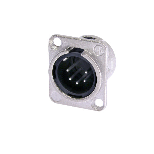Neutrik NC5MD-L-1 D Series 5-pin XLR Male Panel Receptacle Chassis Mount Neutrik NC5MD-L-1 D Series 5-pin XLR Male Panel Receptacle Chassis Mount