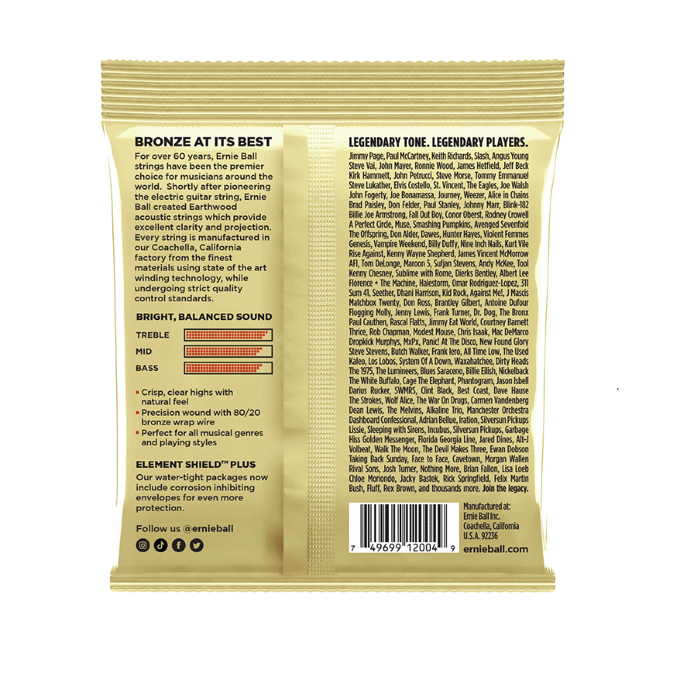 Ernie Ball 2004 Earthwood 80/20 Bronze Alloy Light Acoustic Strings - Gauge 11-52