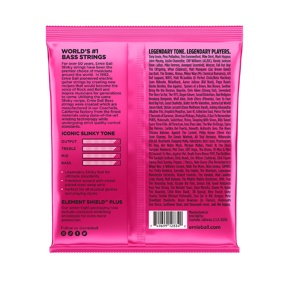 Ernie Ball 2834 Super Slinky Nickel Wound Electric Bass Guitar Strings, Gauge .045-100
