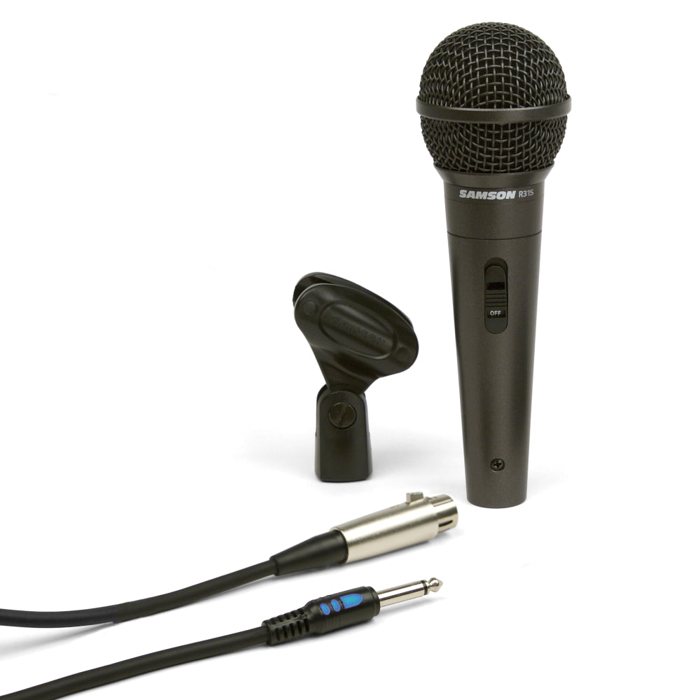 Samson R31S Hypercardioid Handheld Microphone with XLR to 1/4" Mic Cable and Mic Clip