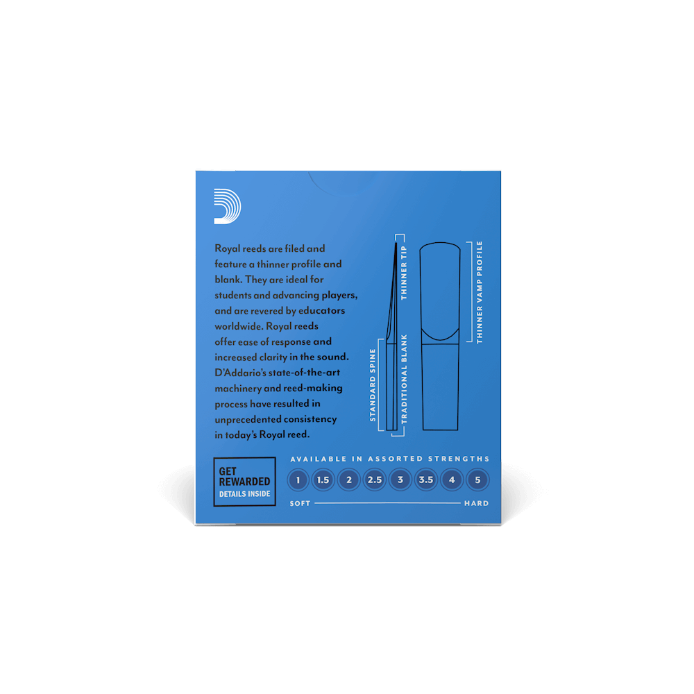 Rico Royal RBB1010 Eb Clarinet Reeds 1.0 Strength 1 Piece