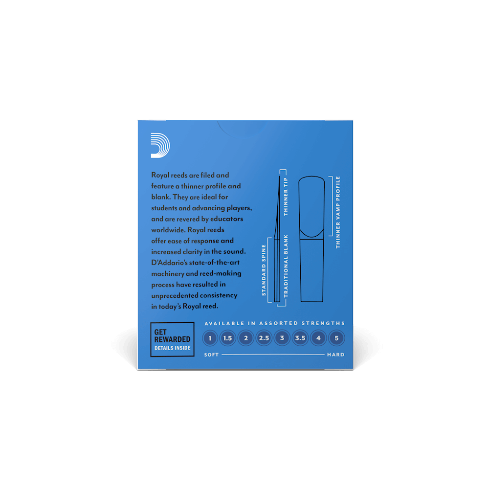 Rico Royal RCB1020 Bb Clarinet Reeds 2.0 Strength 1 Piece