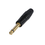 REAN RP2C-B-D 1/4" Male TS Phone Plug Black plated housing, gold plated contacts