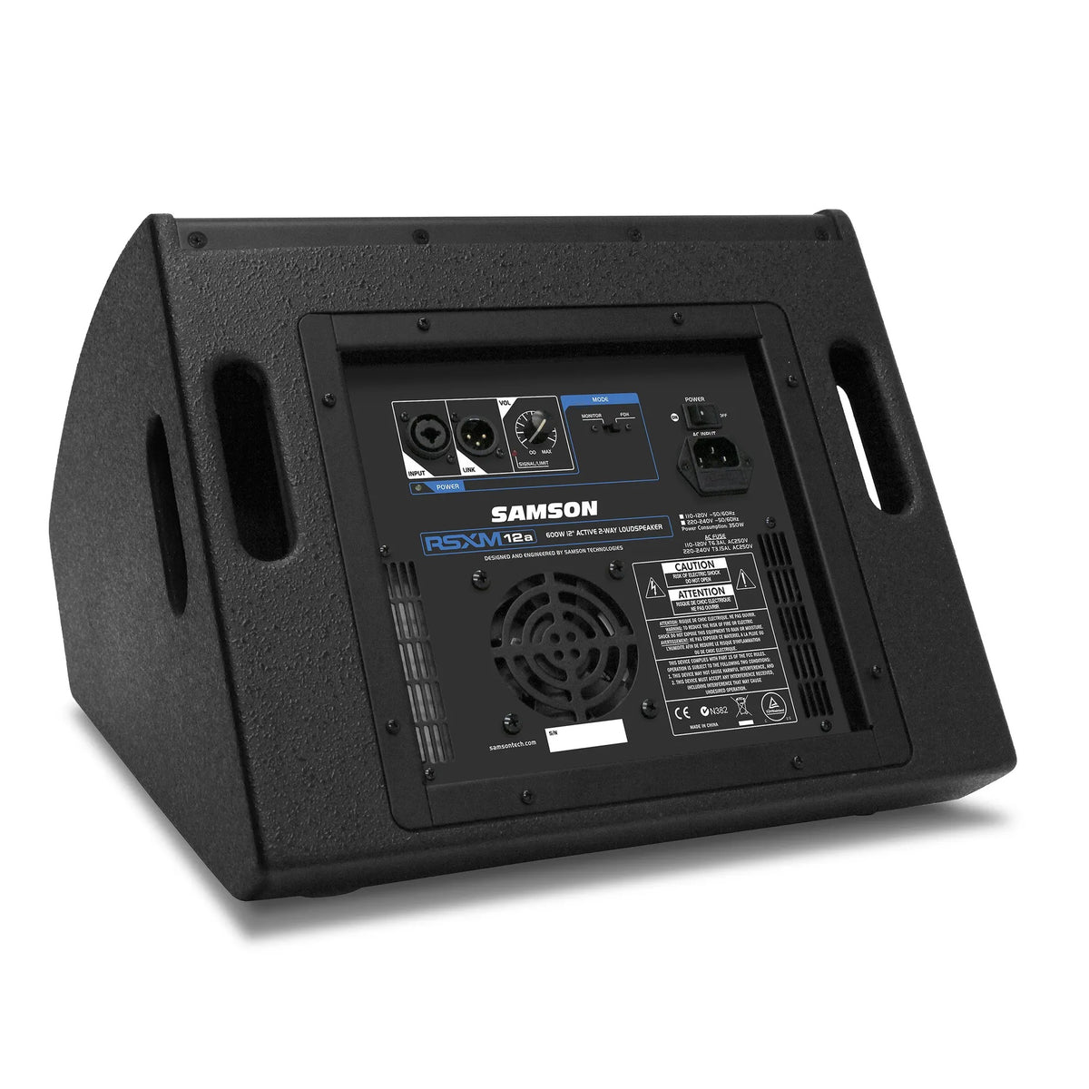 Samson RSXM12A 800W 2-way Active Stage Monitor Speaker with 12" Woofer, 1" Tweeter, XLR Combo Input, and XLR Link Output